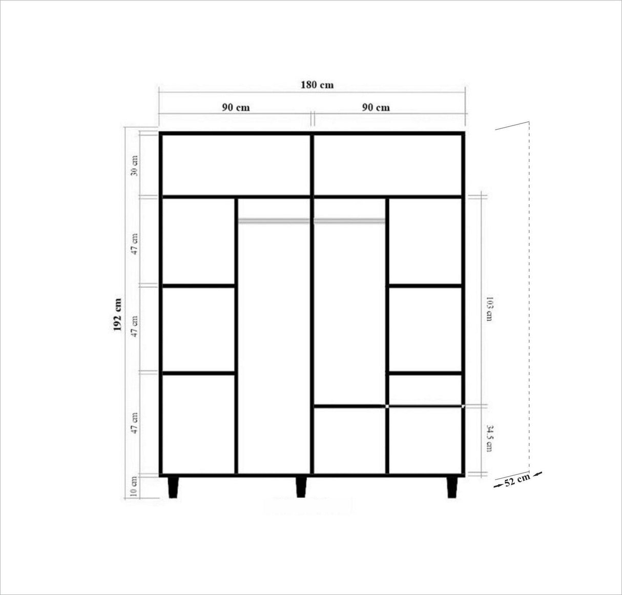 Dulap Haine Imaj 10, Stejar, 192x52x180 cm