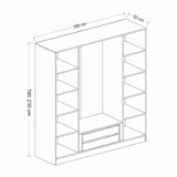 Dulap Haine Kale - 2701, Nuc, 180x190x52 cm