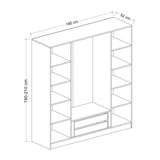 Dulap Haine Kale - 7508, Gri, 180x190x52 cm