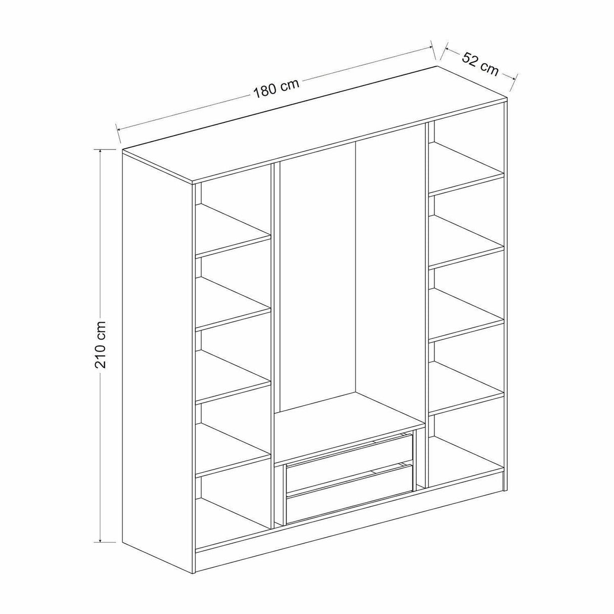 Dulap Haine Kale Plus - 7794, Stejar, 180x210x52 cm