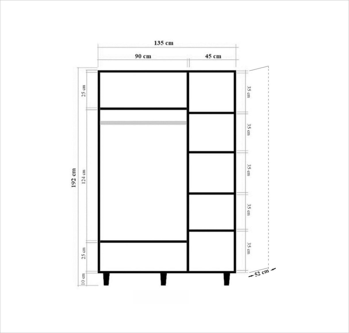 Dulap Haine MODE 1, Stejar, 192x52x135 cm