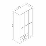 Dulap Haine Polo - 3, Alb, 135x180x52 cm