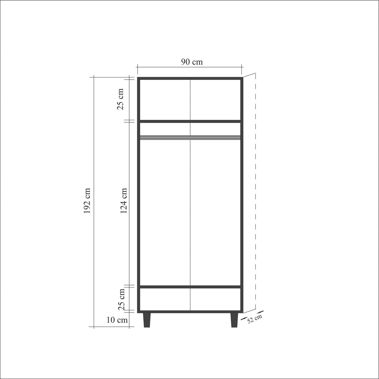 Dulap Haine Stil 15, Stejar, 192x52x90 cm