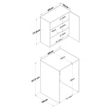 Dulap masina de spalat Erman cu corp, Alb -  Nuc, 65 x 92 x 60 cm