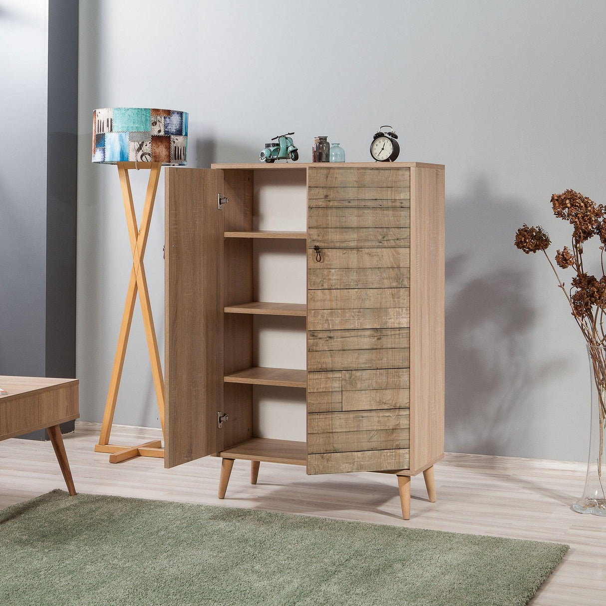 DULAP MULTIFUNCTIONAL Multibox -Multi Purpose Cabinet 12, Stejar Sonoma, 127x36x80 cm