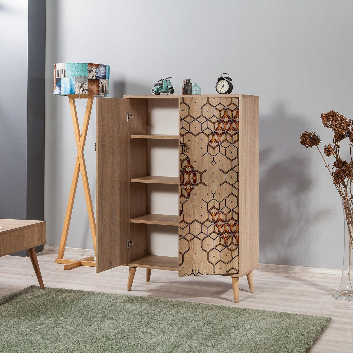 DULAP MULTIFUNCTIONAL Multibox -Multi Purpose Cabinet 9, Stejar Sonoma, 127x36x80 cm