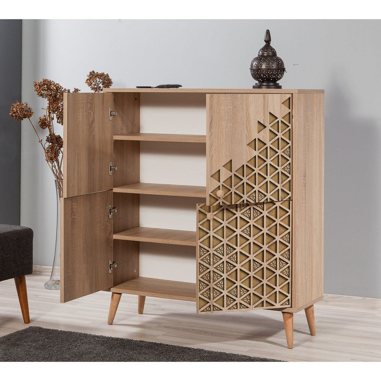 DULAP MULTIFUNCTIONAL MULTİLÜX-120 Multi Purpose Cabinet 1, Stejar Sonoma, 111x36x95 cm