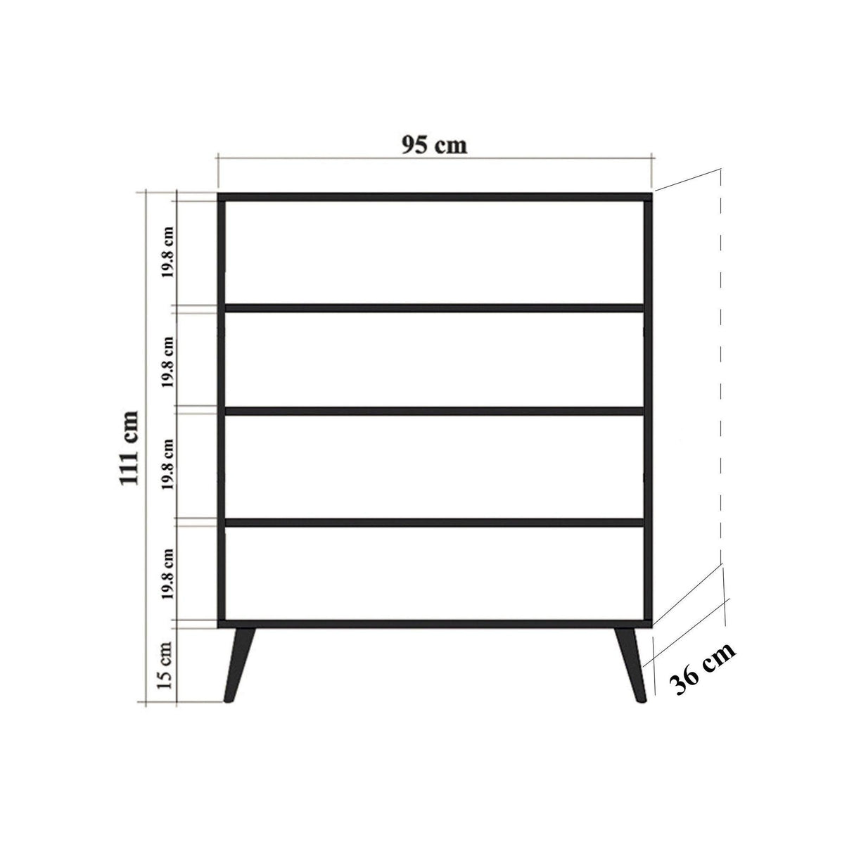 DULAP MULTIFUNCTIONAL MULTİLÜX-120 Multi Purpose Cabinet 1, Stejar Sonoma, 111x36x95 cm