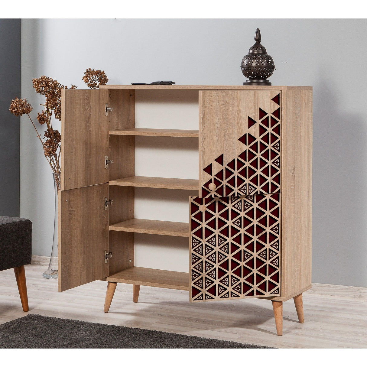 DULAP MULTIFUNCTIONAL MULTİLÜX-120 Multi Purpose Cabinet 3, Stejar Sonoma, 111x36x95 cm