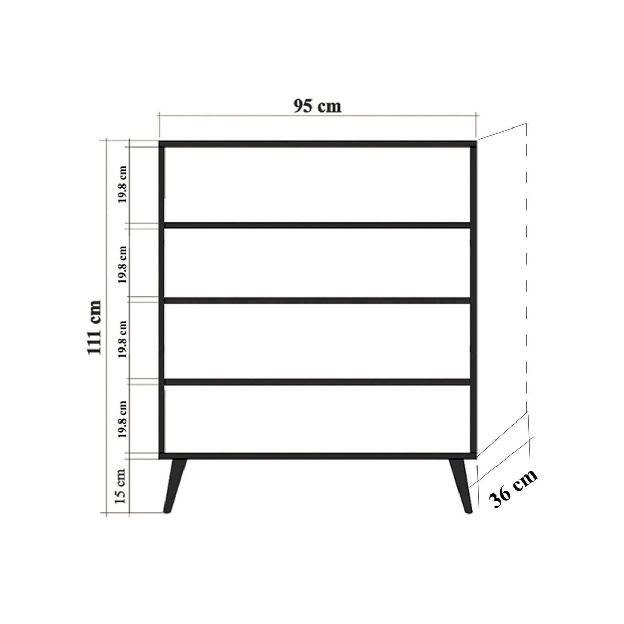 DULAP MULTIFUNCTIONAL Multilüx Multi Purpose Cabinet 5, Stejar Sonoma, 111x36x95 cm