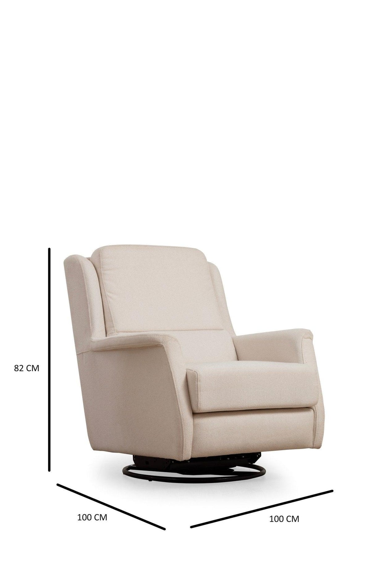 Fotoliu Rotativ Costor Wing Chair, Alb, 100 x 82 x 100 cm