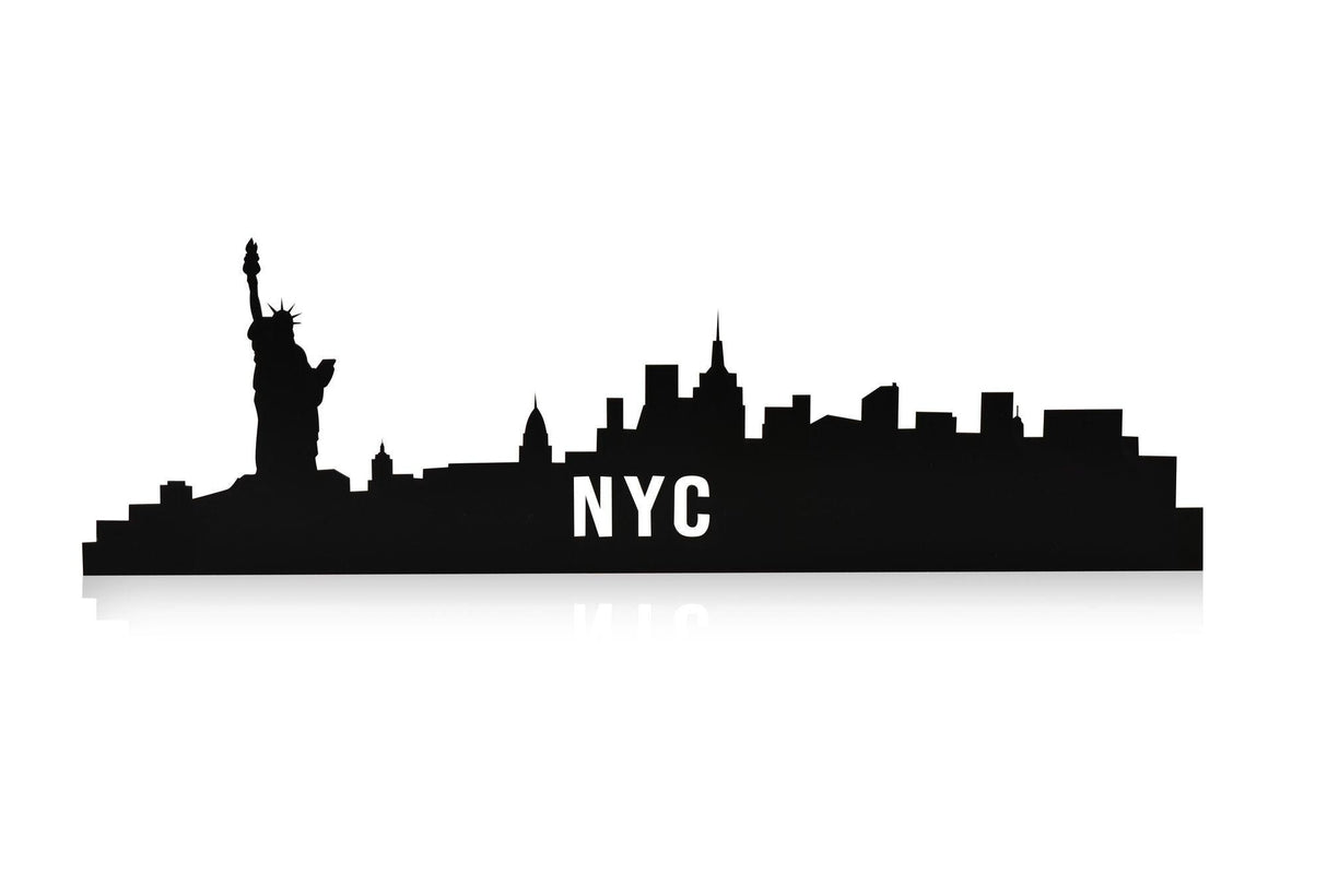 Iluminat decorativ LED NYC Skyline, Albastru, 80 x 24 cm