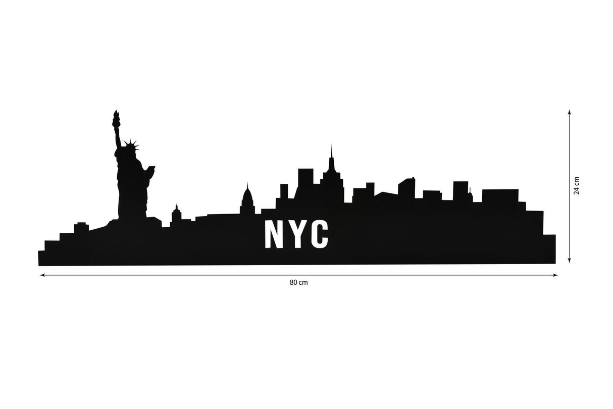 Iluminat decorativ LED NYC Skyline, Albastru, 80 x 24 cm