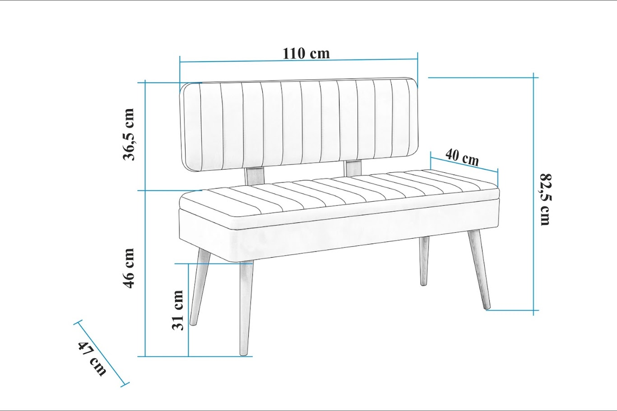 Taburet Banca Bucatarie Bench, 110 x 83 x 47 cm