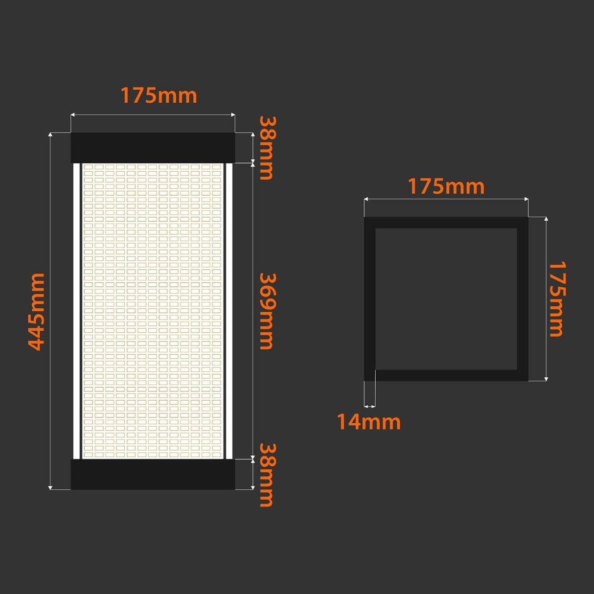 Lampă de masă TLT Panel Lampshade With Rectangle Pattern, Negru