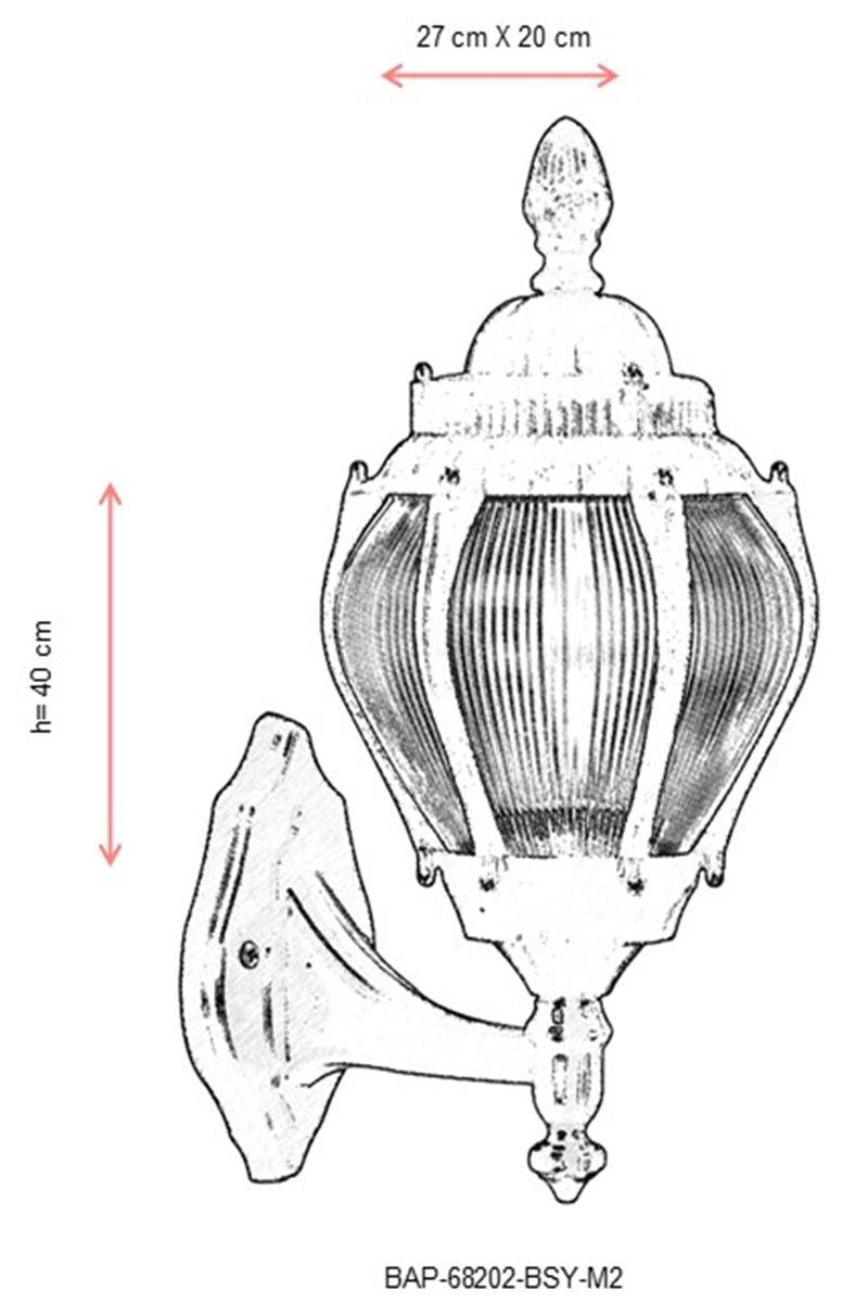 Lampă de perete de exterior BAP 11111 Outdoor Wall Lamp, Negru, 27x40x20 cm