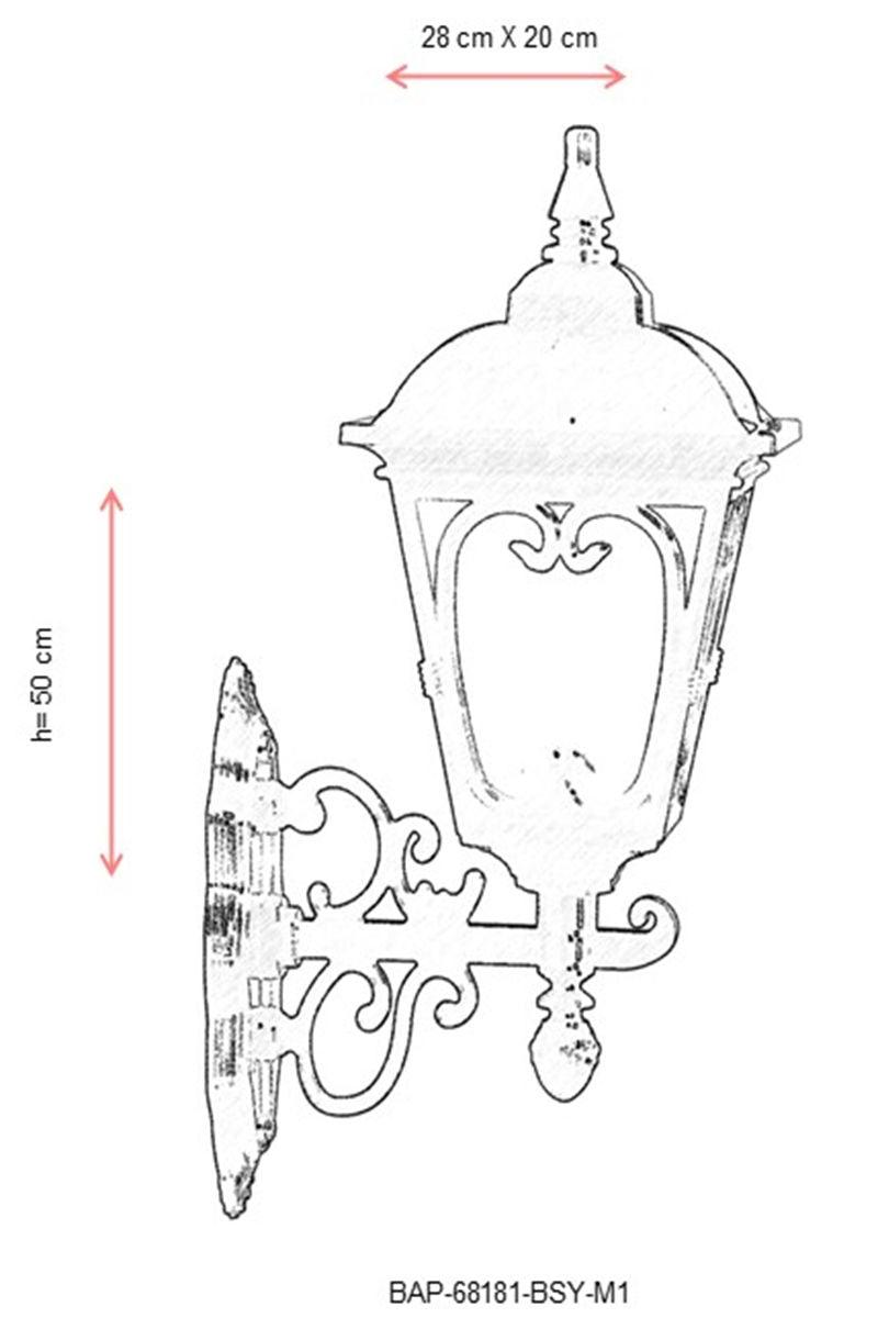 Lampă de perete de exterior BAP 16 Outdoor Wall Lamp, Negru, 28x50x20 cm