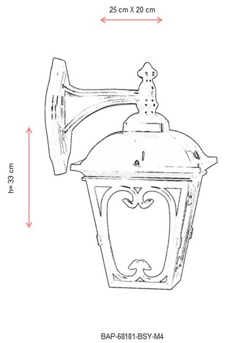 Lampă de perete de exterior BAP 17 Outdoor Wall Lamp, Negru, 25x33x20 cm