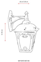 Lampă de perete de exterior BAP 17 Outdoor Wall Lamp, Negru, 25x33x20 cm