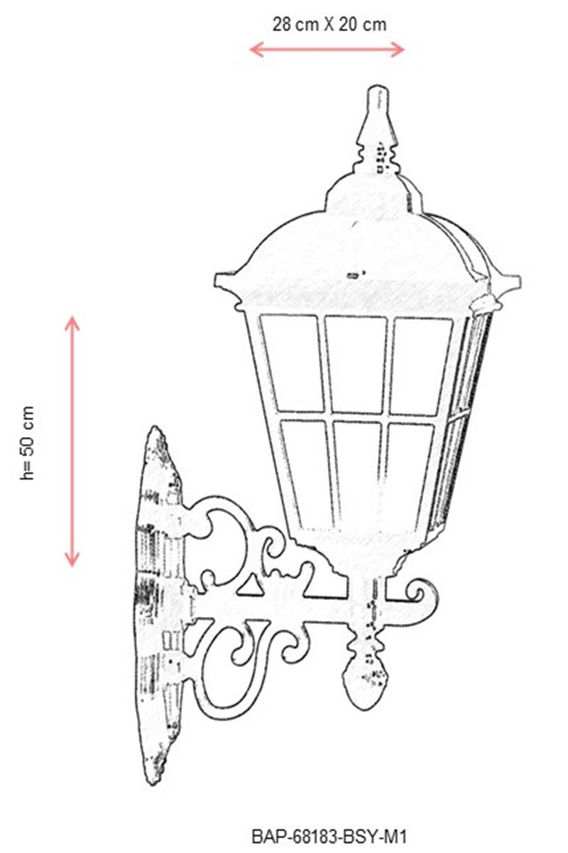 Lampă de perete de exterior BAP 19 Outdoor Wall Lamp, Negru, 28x50x20 cm