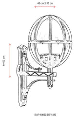 Lampă de perete de exterior BAP 2 Outdoor Wall Lamp, Negru, 40x62x30 cm