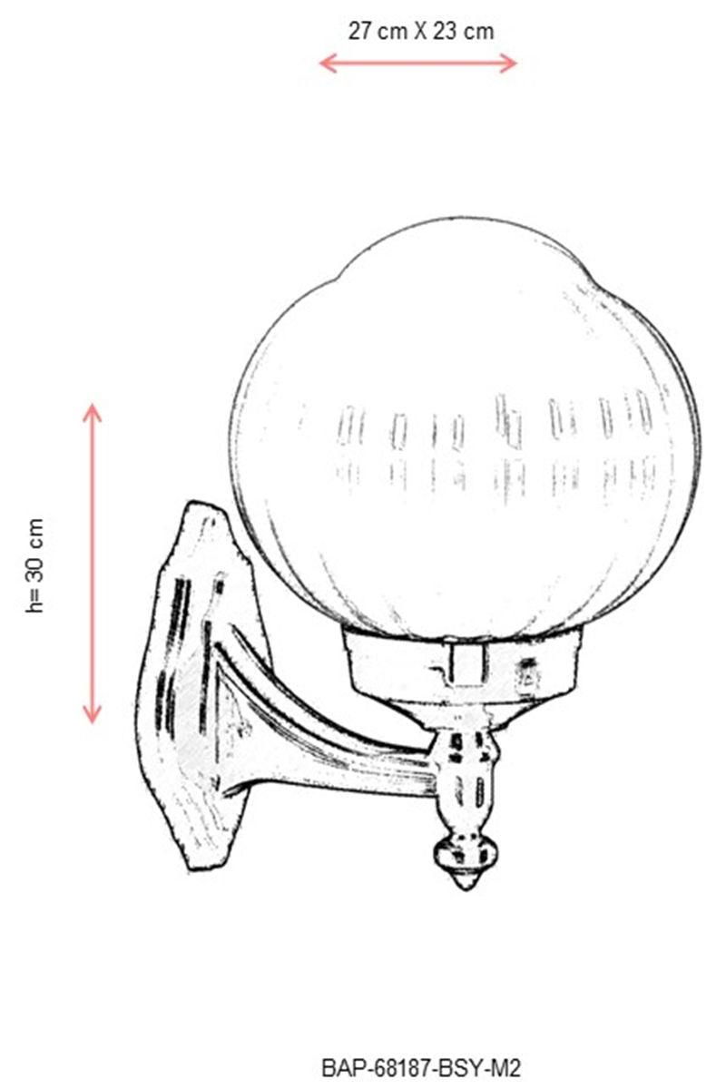 Lampă de perete de exterior BAP 333 Outdoor Wall Lamp, Negru, 33x30x27 cm