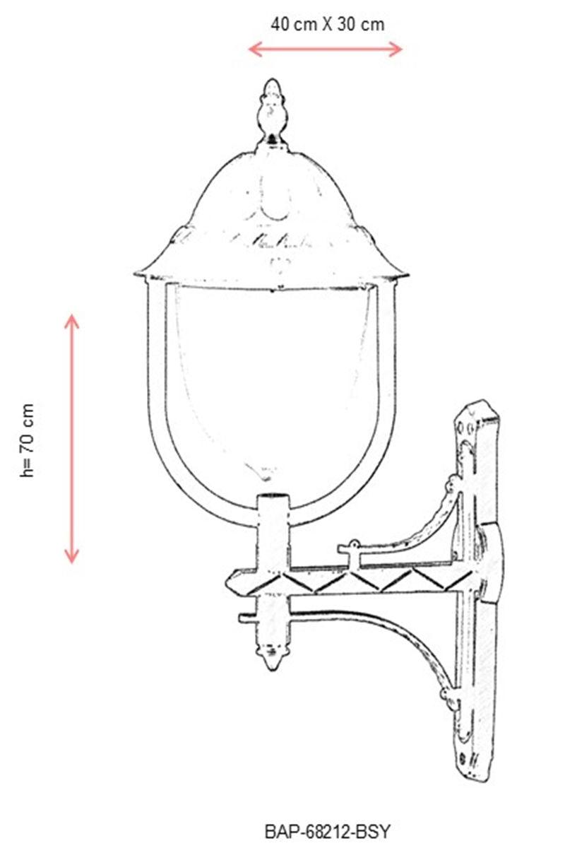 Lampă de perete de exterior BAP 4565423 Outdoor Wall Lamp, Negru, 40x70x30 cm