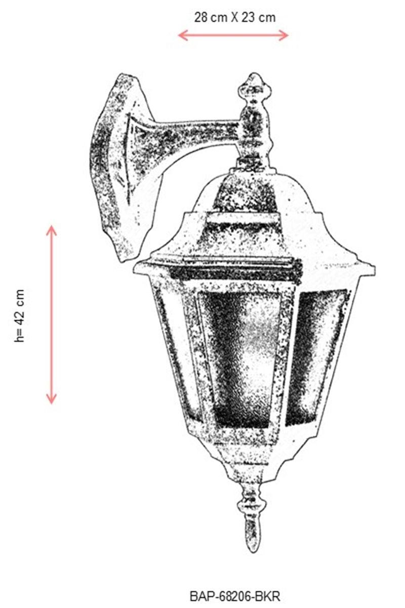 Lampă de perete de exterior BAP 456547 Outdoor Wall Lamp, Maro, 28x42x23 cm