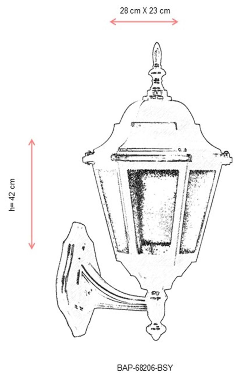 Lampă de perete de exterior BAP 789680 Outdoor Wall Lamp, Negru, 28x42x23 cm