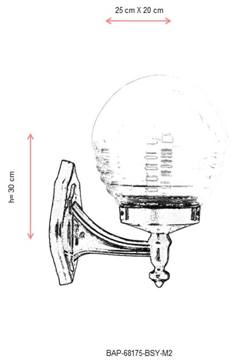 Lampă de perete de exterior BAP12  Outdoor Wall Lamp, Negru, 25x30x20 cm