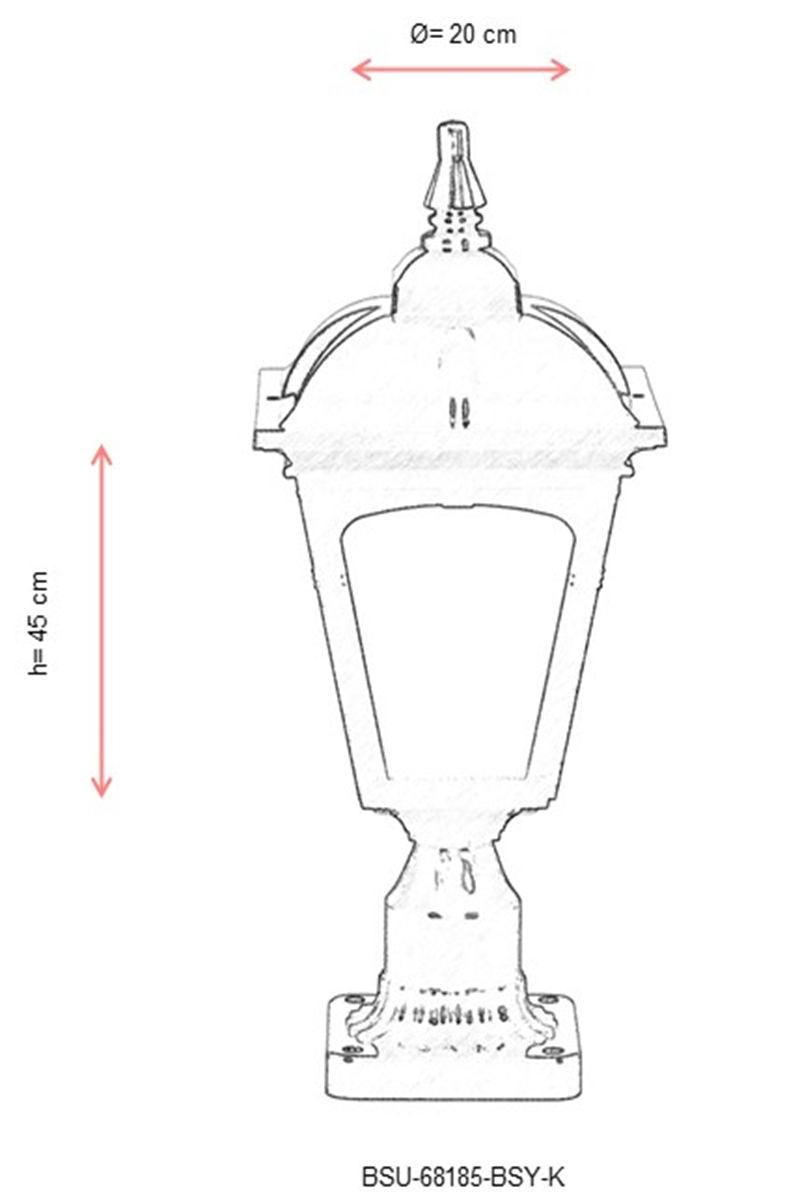 Lampă de perete de exterior BSU 22 Outdoor Wall Lamp, Negru, 20x45x20 cm