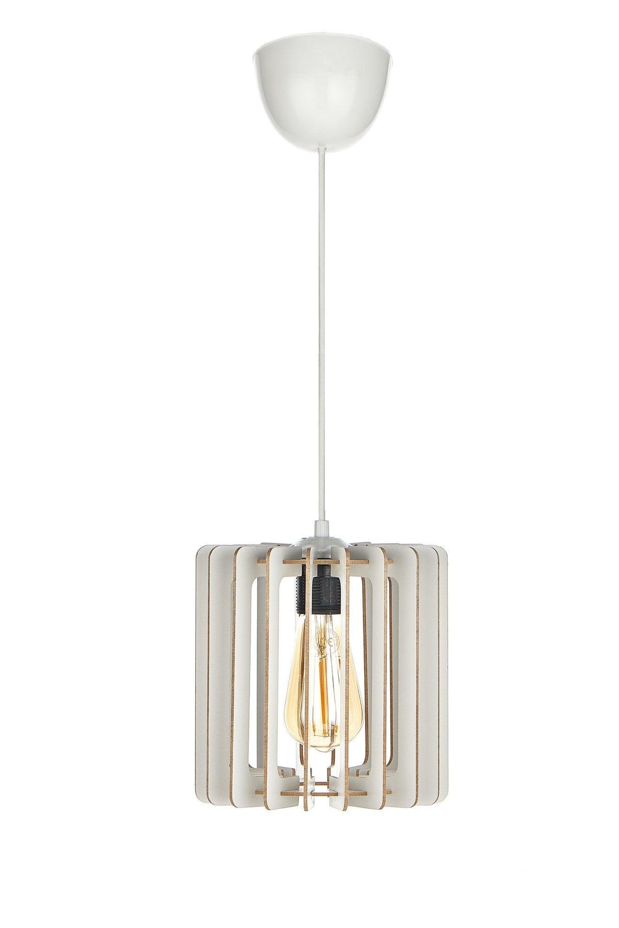 Lustra Cylinder Chandelier, Alb