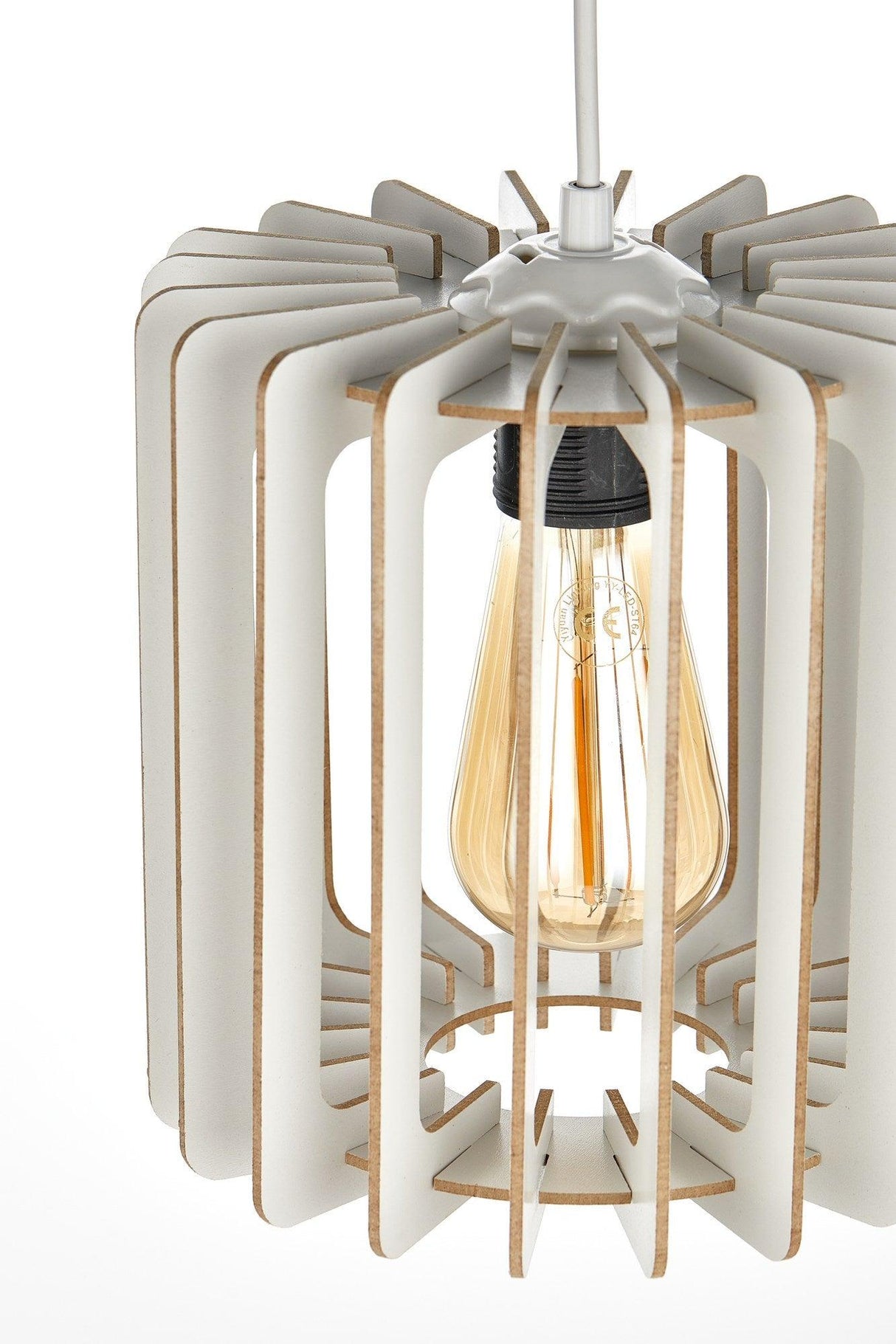 Lustra Cylinder Chandelier, Alb