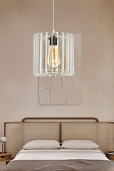 Lustra Cylinder Chandelier, Alb