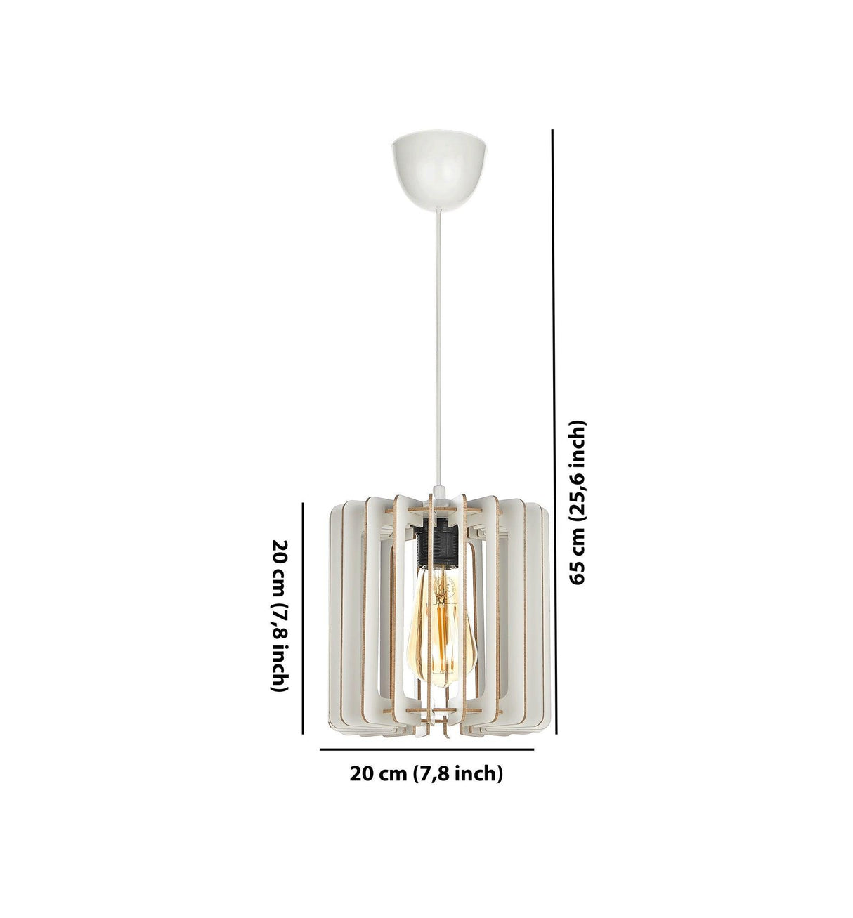 Lustra Cylinder Chandelier, Alb