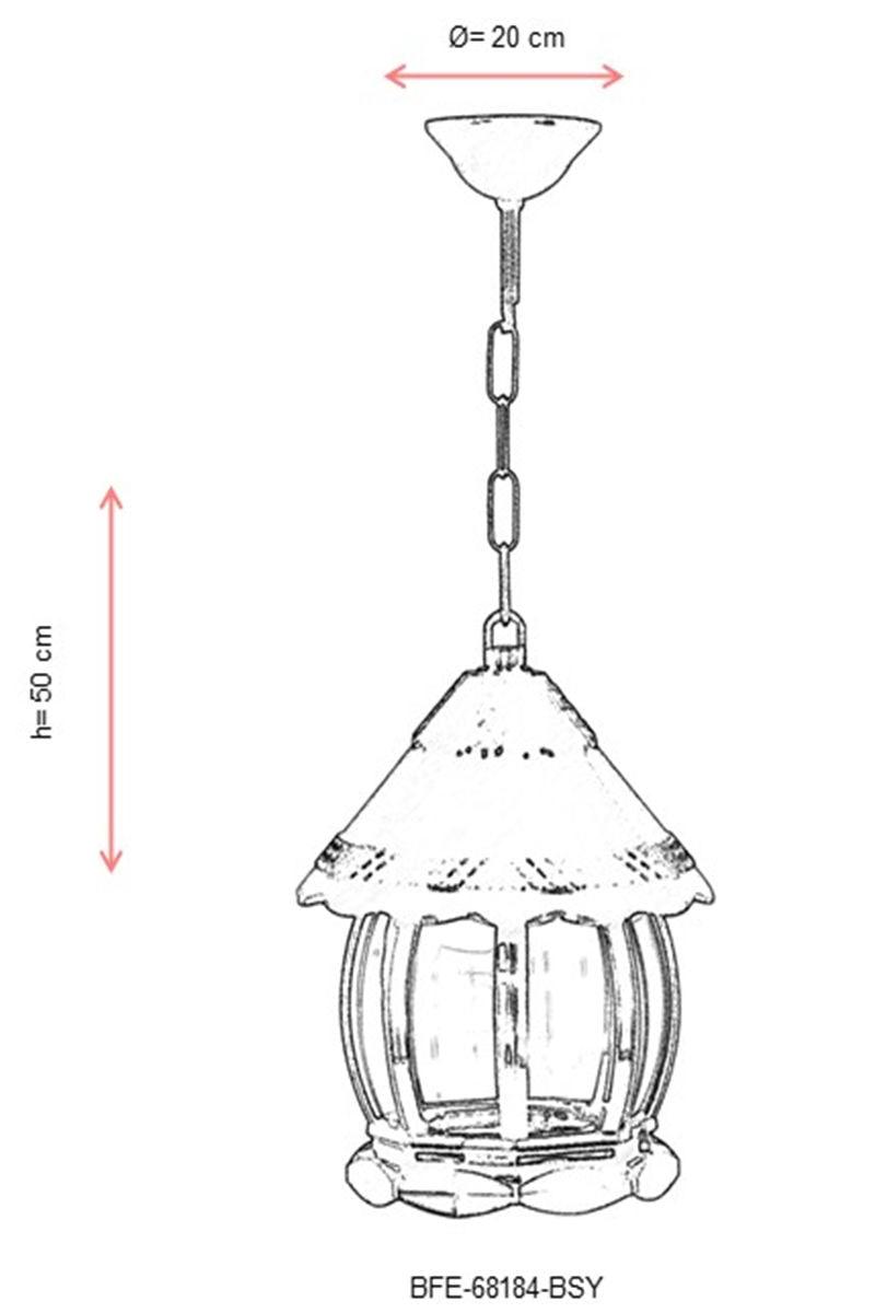 Lustra de exterior BFE 1 Outdoor Chandelier, Negru, 20x50x20 cm