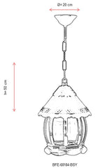 Lustra de exterior BFE 1 Outdoor Chandelier, Negru, 20x50x20 cm