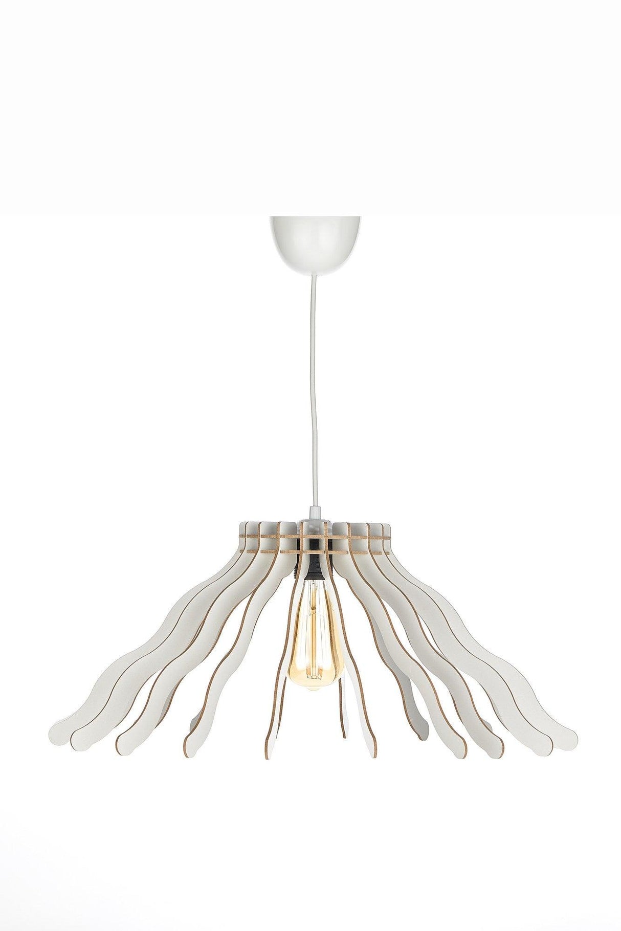 Lustra Fringed Chandelier, Alb