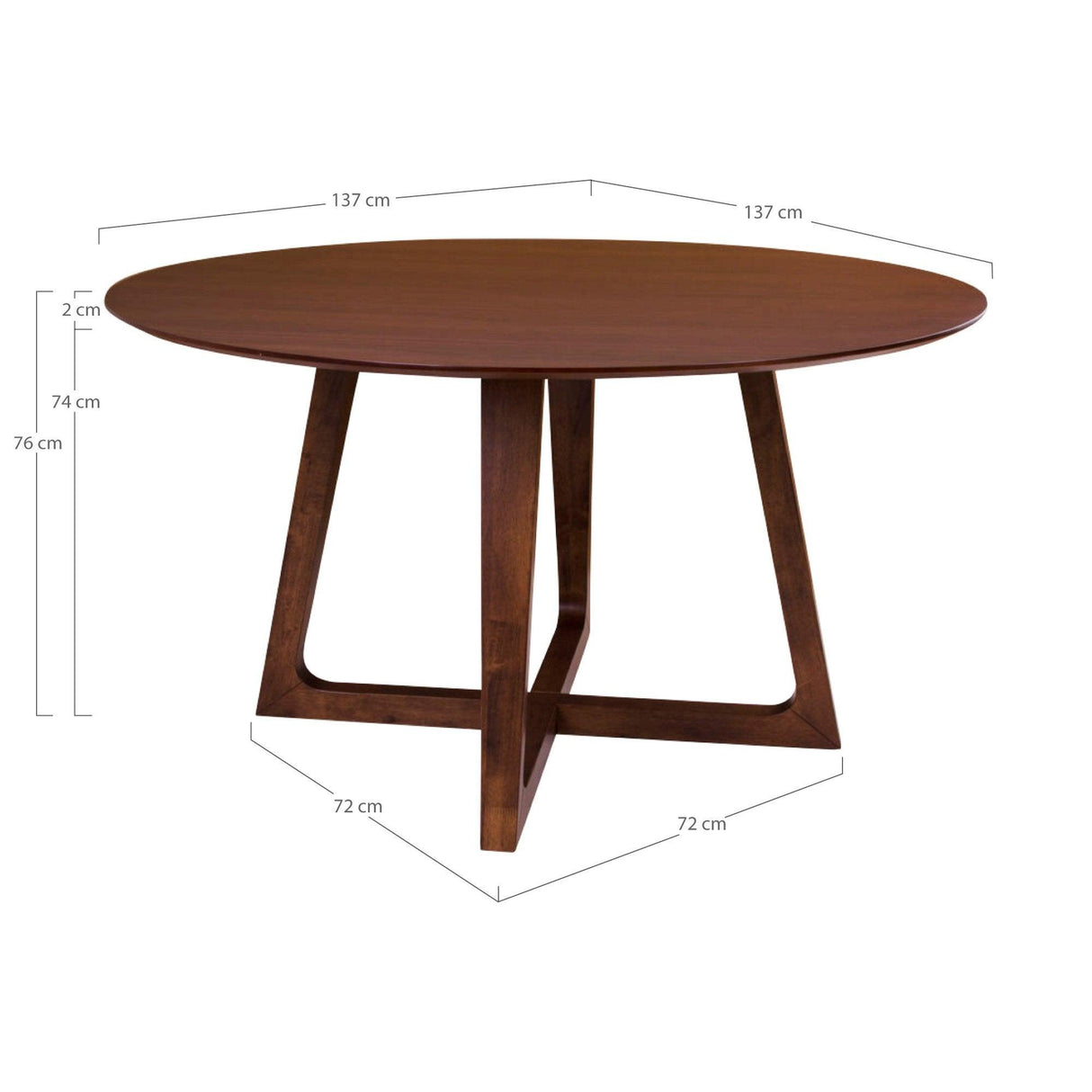 Masă de dining Hellerup 137x76x137 cm