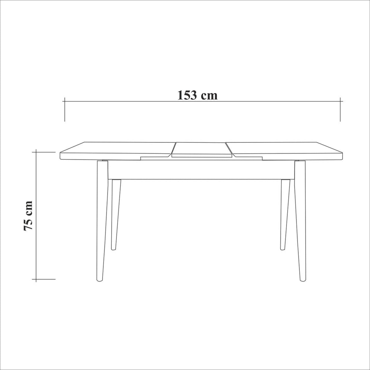 Masa de sufragerie extensibila Oliver Open -  Karina Extendable Dining Table 1, Alb, 75x75x153 cm