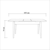 Masa de sufragerie extensibila Oliver Open -  Karina Extendable Dining Table 1, Alb, 75x75x153 cm