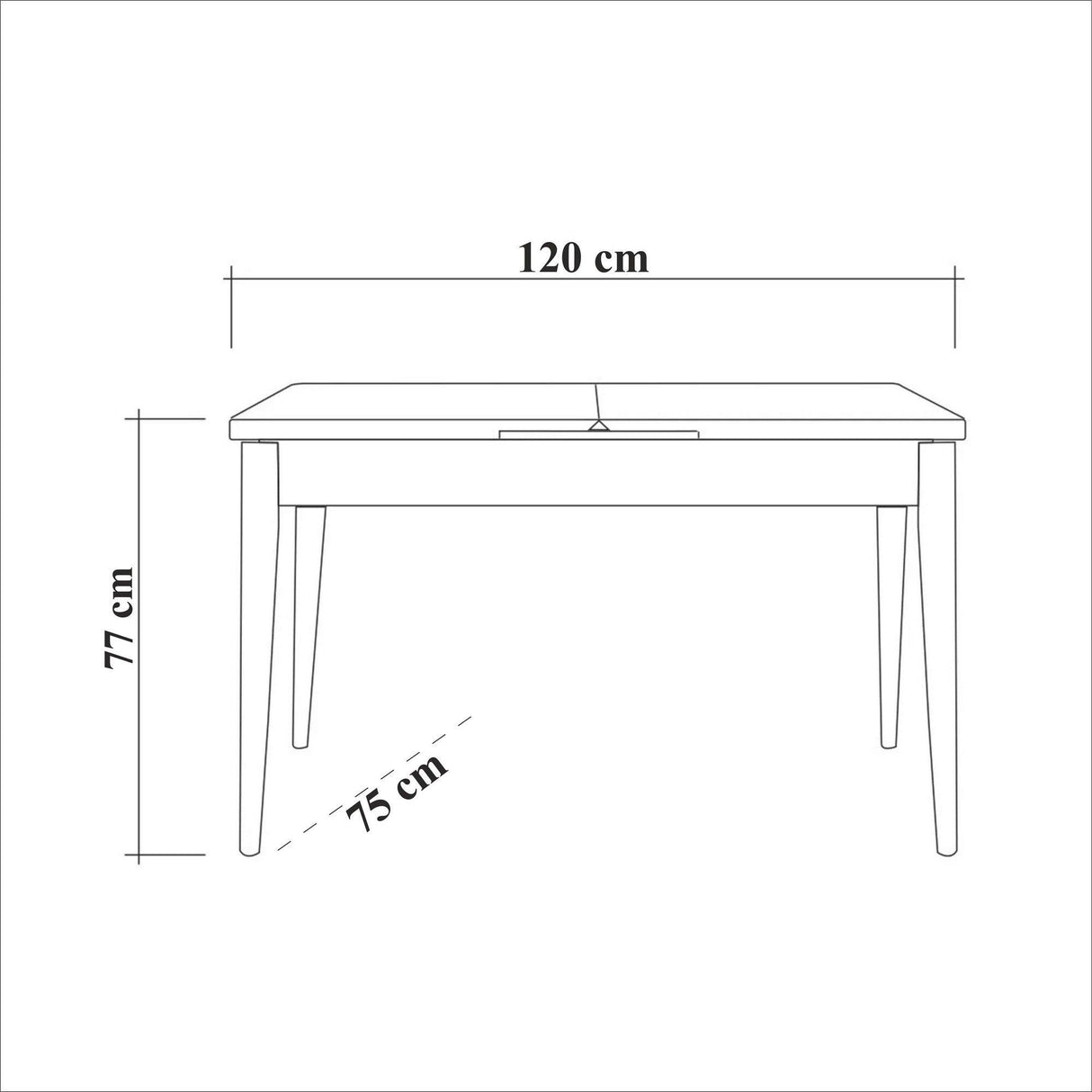 Masă Oliver Sbt -  Karina White Dining Table, Alb, 77x75x120 cm