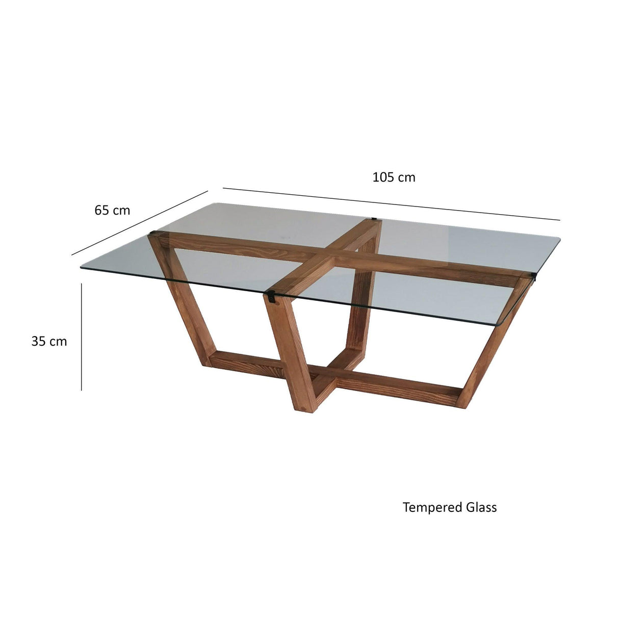 Masuta de cafea Amalfi - Walnut, Nuc, 65x35x105 cm