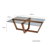 Masuta de cafea Amalfi - Walnut, Nuc, 65x35x105 cm