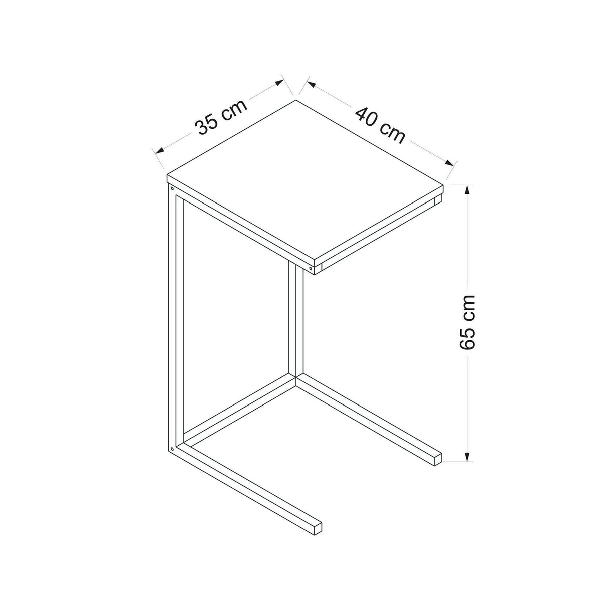 Masuta de Cafea Tip C Davin , Nuc, 35 x 65 x 40 cm