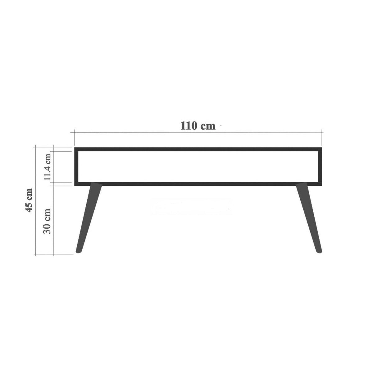 Masuta de cafea Viva - Coffee Table 1, Stejar, 45x60x110 cm