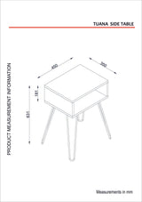 Tabel lateral Novella K2, Alb, 45x63,1x35 cm