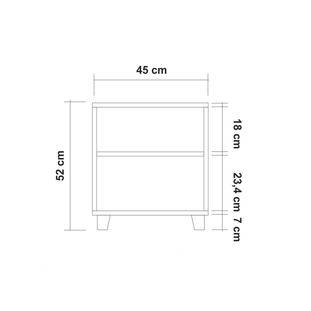 Noptiera Leva Alfa Desert Nightstand, Stejar, 45x52x40 cm