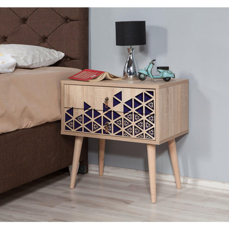 Noptiera Two - 123 Nightstand, Stejar Sonoma, 40x61x60 cm