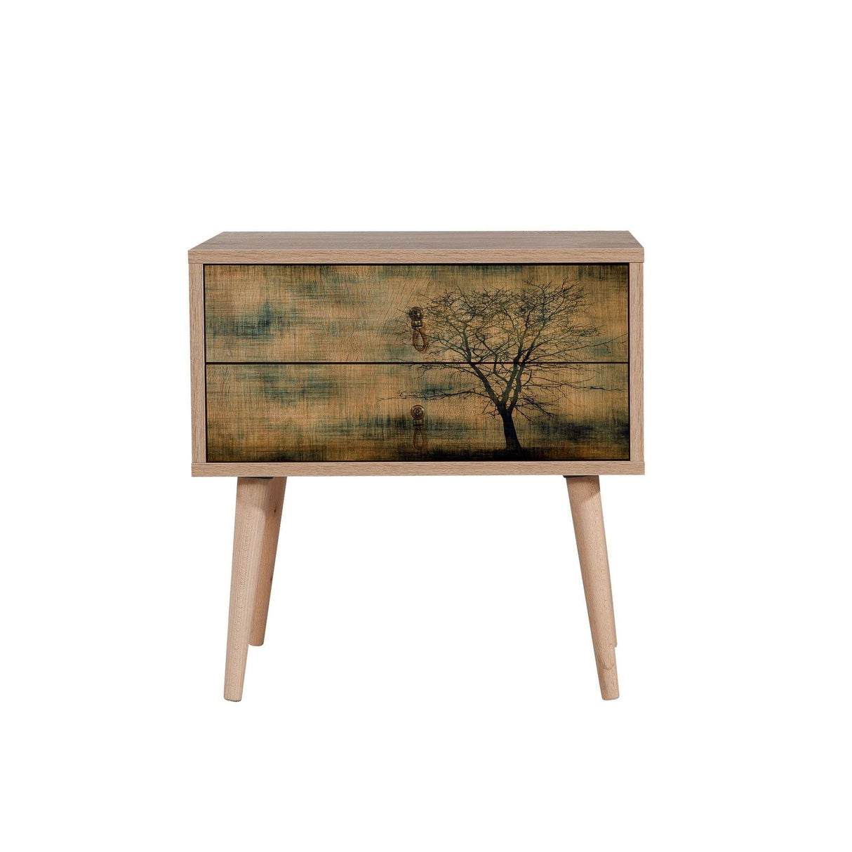 Noptiera Two - Nightstand 13, Stejar Sonoma, 61x40x60 cm